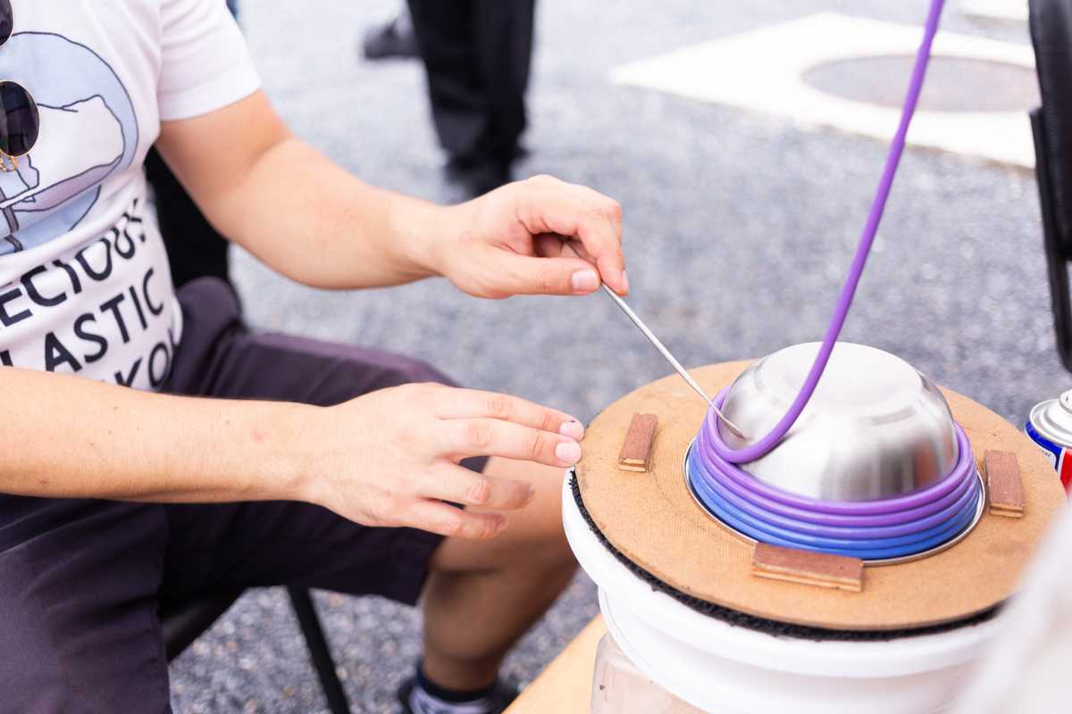 a bowl being created at a precious plastic workshop